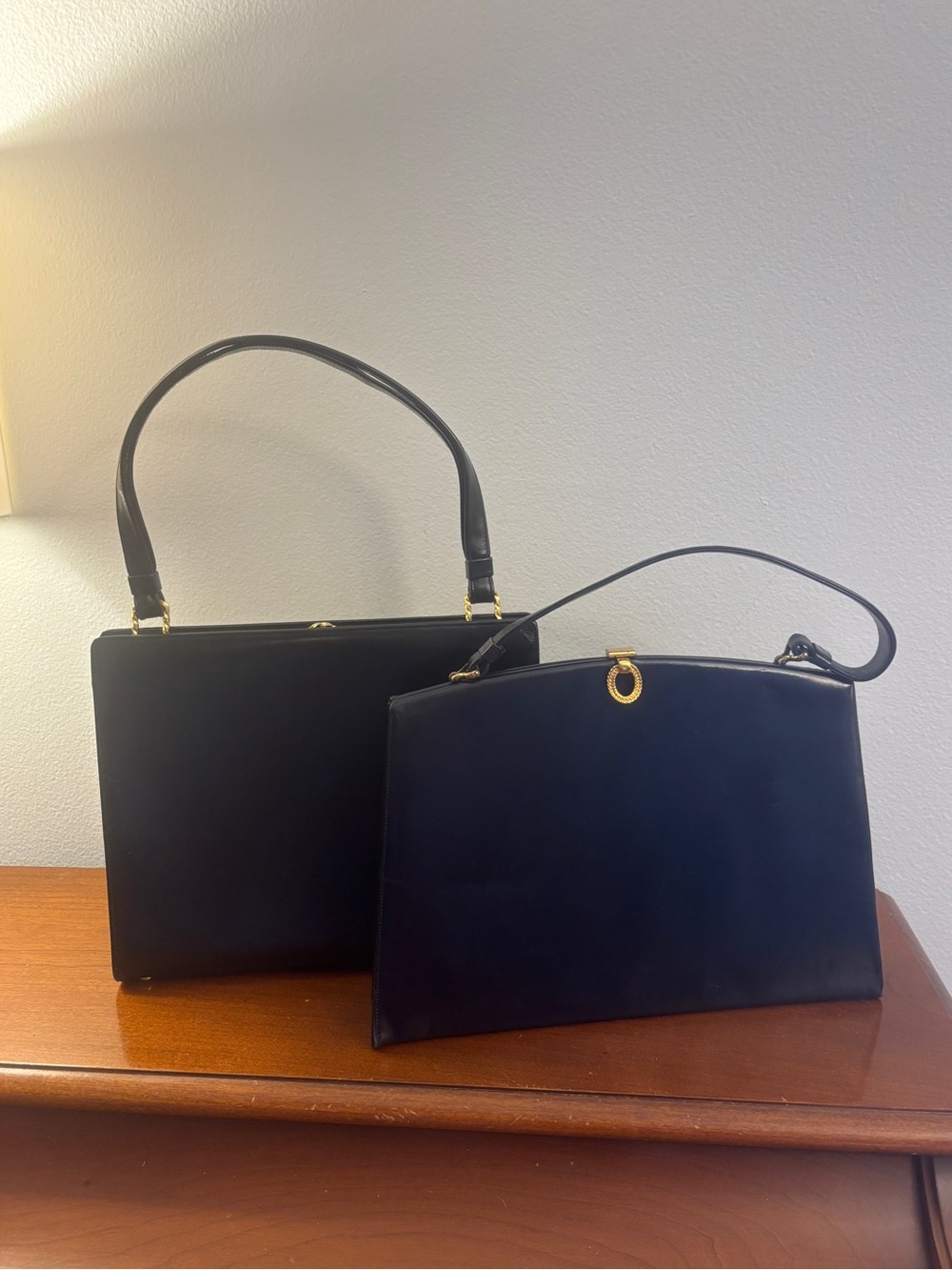 Vintage 1950s-60s Koret & Bag by Dorian Black Leather Handbag Bundle